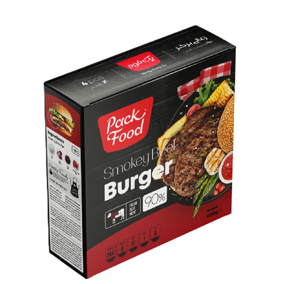 برگر گوشت قرمز ذغالی 90 درصد