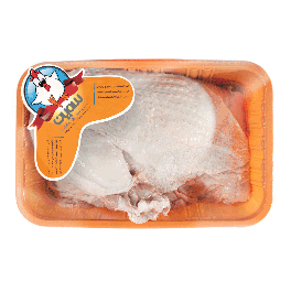 نیم شقه لاشه بوقلمون  با گردن فله (برش عمودی)